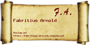 Fabritius Arnold névjegykártya